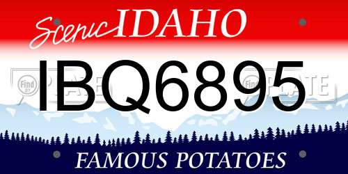 IBQ6895 Idaho License Plate
