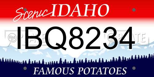 IBQ8234 Idaho License Plate