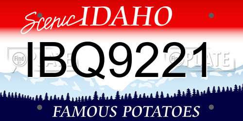 IBQ9221 Idaho License Plate