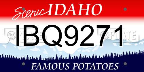 IBQ9271 Idaho License Plate