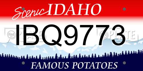 IBQ9773 Idaho License Plate