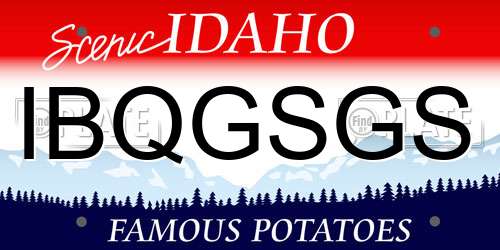 IBQGSGS Idaho License Plate