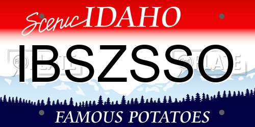 IBSZSSO Idaho License Plate