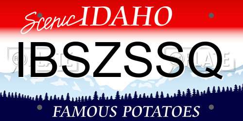IBSZSSQ Idaho License Plate