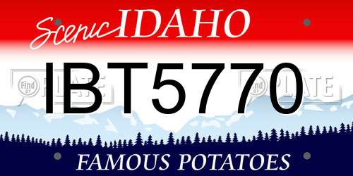 IBT5770 Idaho License Plate