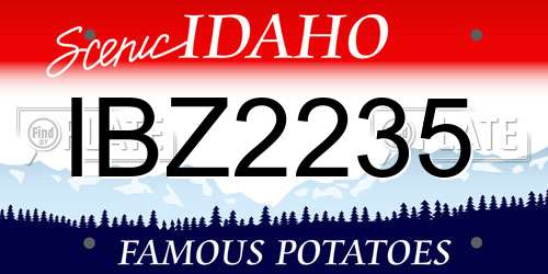 IBZ2235 Idaho License Plate