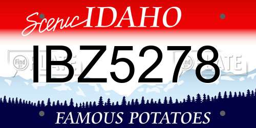 IBZ5278 Idaho License Plate