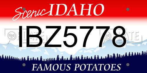 IBZ5778 Idaho License Plate
