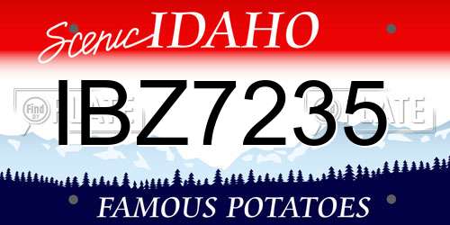 IBZ7235 Idaho License Plate