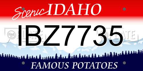 IBZ7735 Idaho License Plate