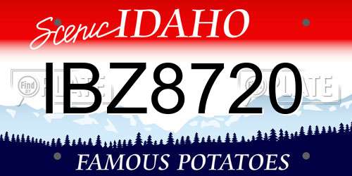 IBZ8720 Idaho License Plate