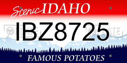 IBZ8725 Idaho License Plate