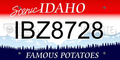 IBZ8728 Idaho License Plate