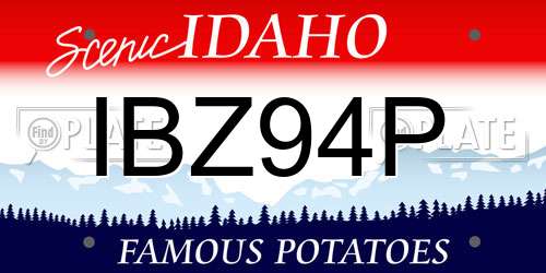 IBZ94P Idaho License Plate