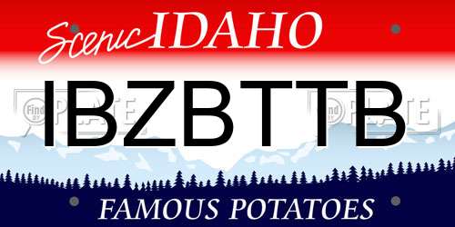IBZBTTB Idaho License Plate