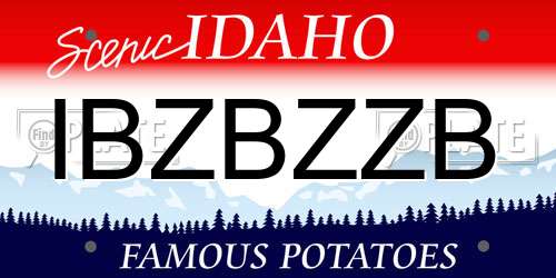 IBZBZZB Idaho License Plate