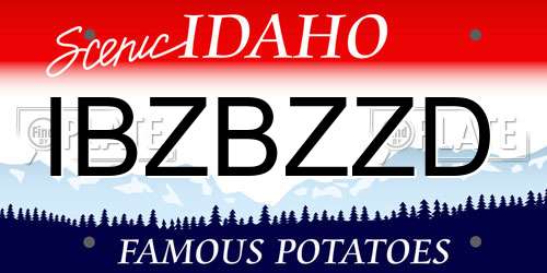IBZBZZD Idaho License Plate