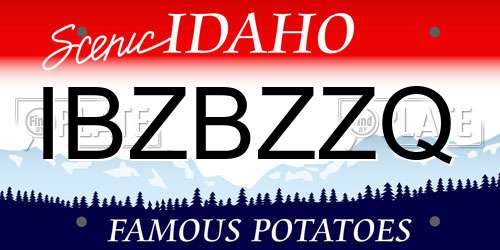 IBZBZZQ Idaho License Plate