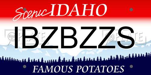 IBZBZZS Idaho License Plate