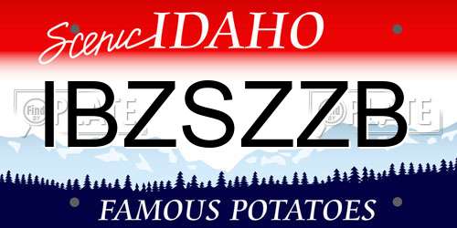 IBZSZZB Idaho License Plate