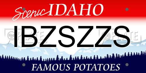 IBZSZZS Idaho License Plate