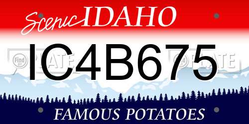 IC4B675 Idaho License Plate