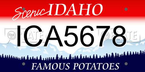 ICA5678 Idaho License Plate