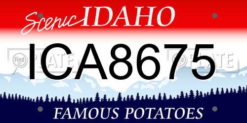 ICA8675 Idaho License Plate