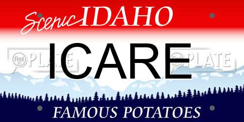 ICARE Idaho License Plate