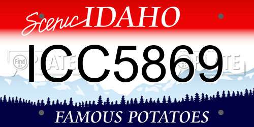 ICC5869 Idaho License Plate