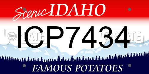 ICP7434 Idaho License Plate