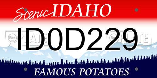 ID0D229 Idaho License Plate