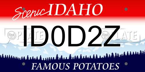 ID0D2Z Idaho License Plate