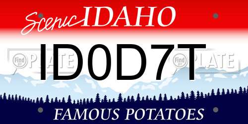 ID0D7T Idaho License Plate