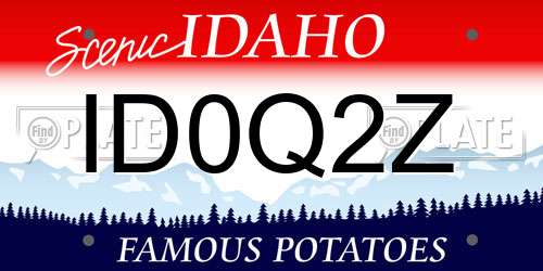 ID0Q2Z Idaho License Plate