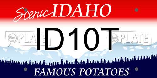 ID10T Idaho License Plate