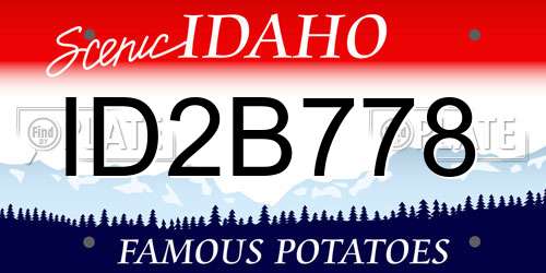 ID2B778 Idaho License Plate