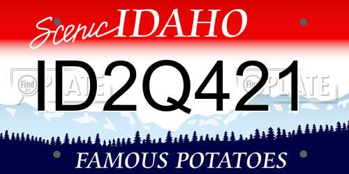 ID2Q421 Idaho License Plate