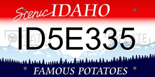 ID5E335 Idaho License Plate