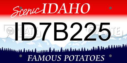 ID7B225 Idaho License Plate