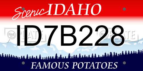 ID7B228 Idaho License Plate
