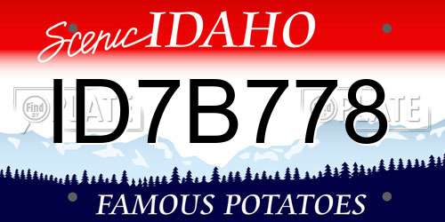 ID7B778 Idaho License Plate