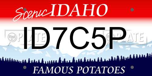 ID7C5P Idaho License Plate