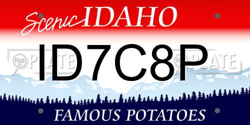 ID7C8P Idaho License Plate