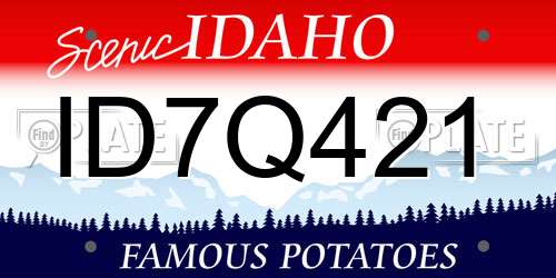 ID7Q421 Idaho License Plate