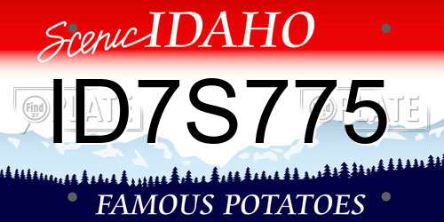 ID7S775 Idaho License Plate