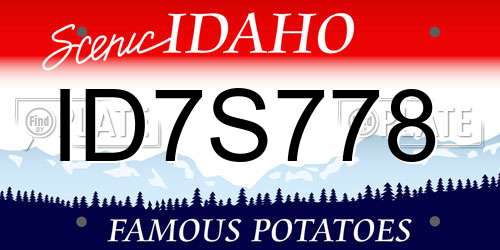 ID7S778 Idaho License Plate