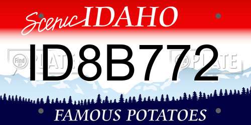 ID8B772 Idaho License Plate