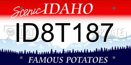 ID8T187 Idaho License Plate