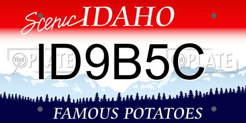 ID9B5C Idaho License Plate